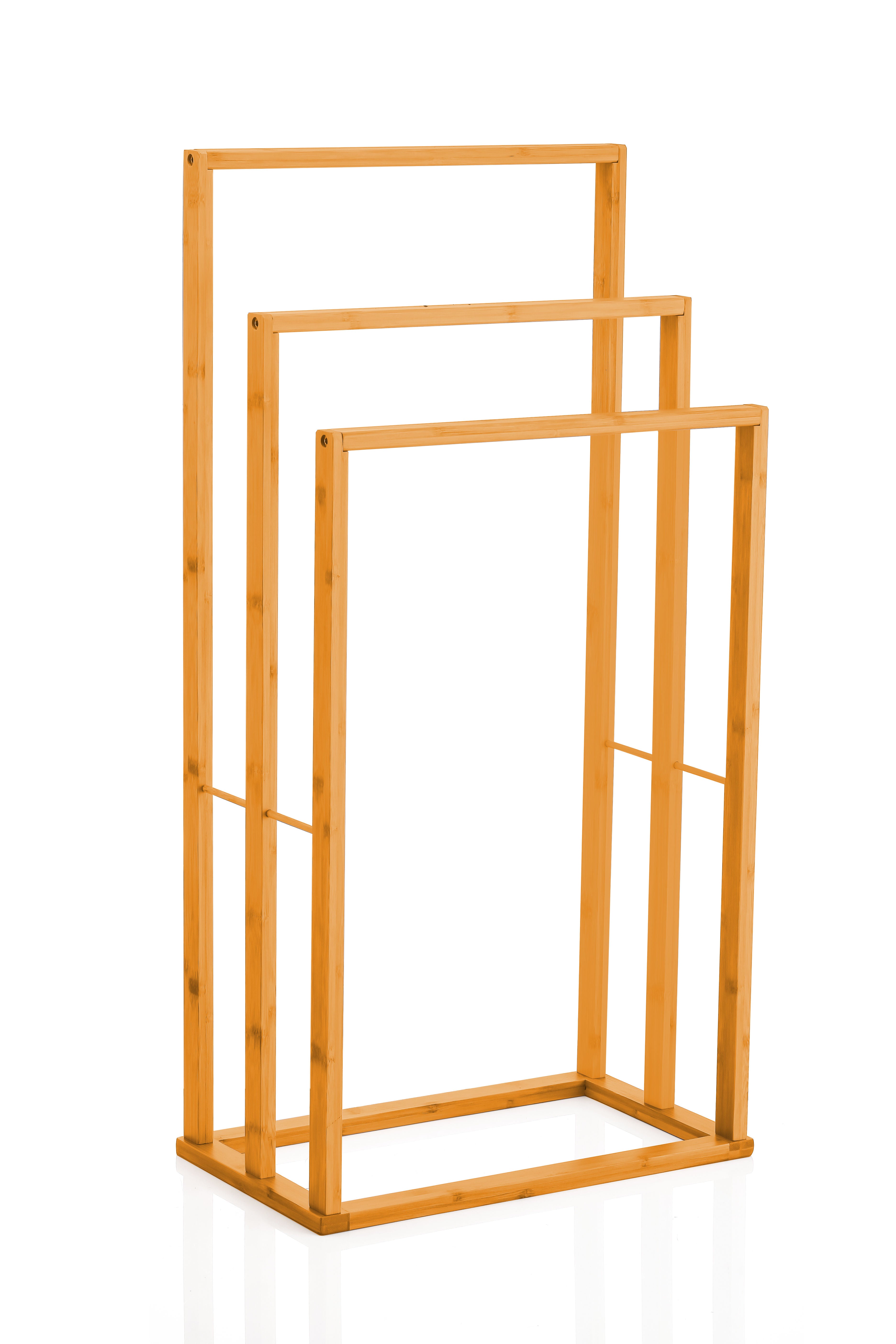 CARLA HOME Bamboo Towel Bar Holder Rack 3-Tier Free Standing for Bathroom. Towel Racks. Towel Rail Bathroom V178-36011