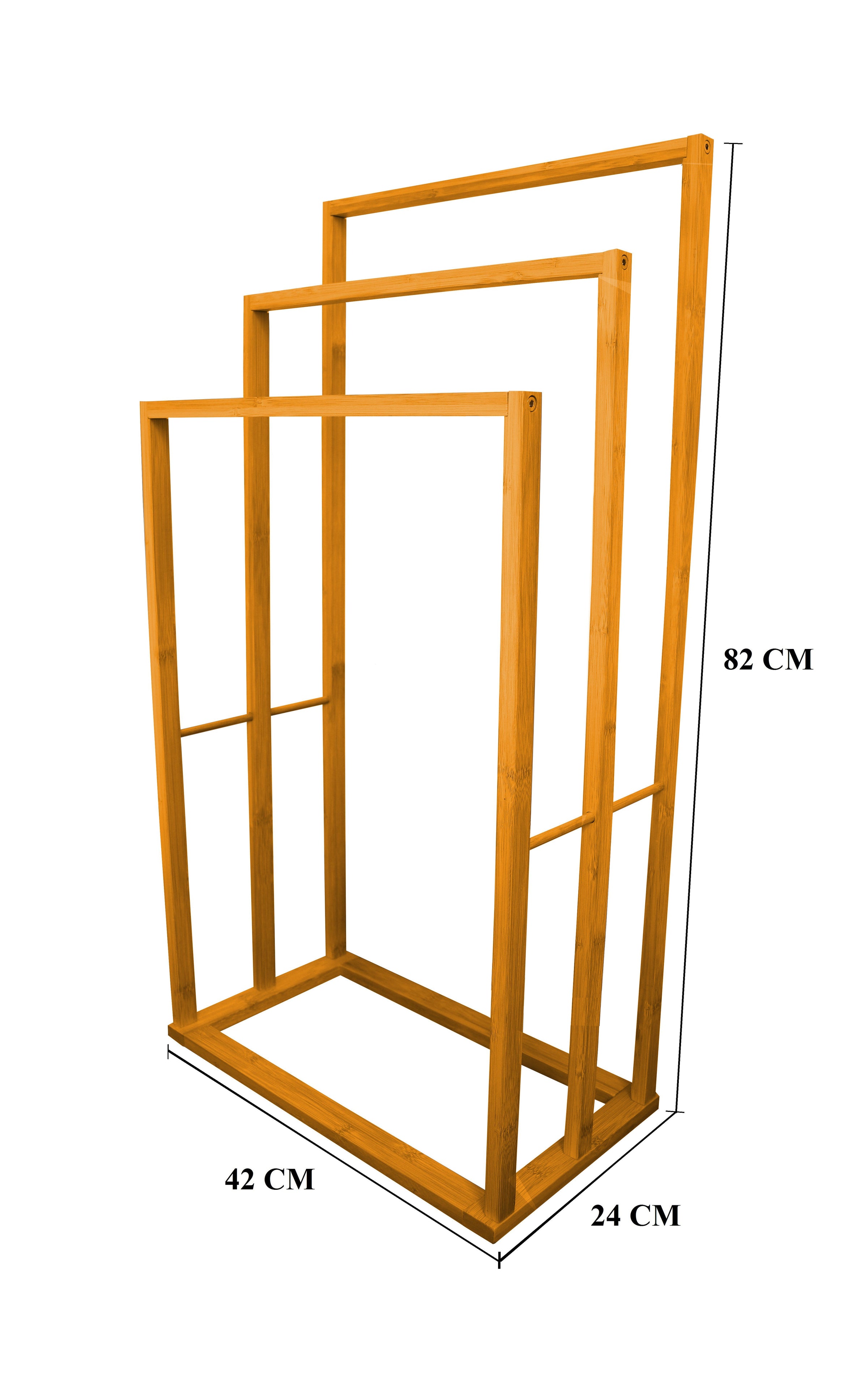 CARLA HOME Bamboo Towel Bar Holder Rack 3-Tier Free Standing for Bathroom. Towel Racks. Towel Rail Bathroom V178-36011