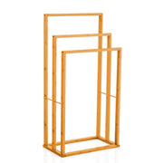 CARLA HOME Bamboo Towel Bar Holder Rack 3-Tier Free Standing for Bathroom. Towel Racks. Towel Rail Bathroom V178-36011