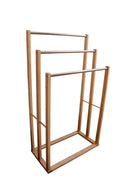 Bamboo Towel Bar Metal Holder Rack 3-Tier Freestanding for Bathroom and Bedroom V178-36012