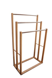 Bamboo Towel Bar Metal Holder Rack 3-Tier Freestanding for Bathroom and Bedroom V178-36012
