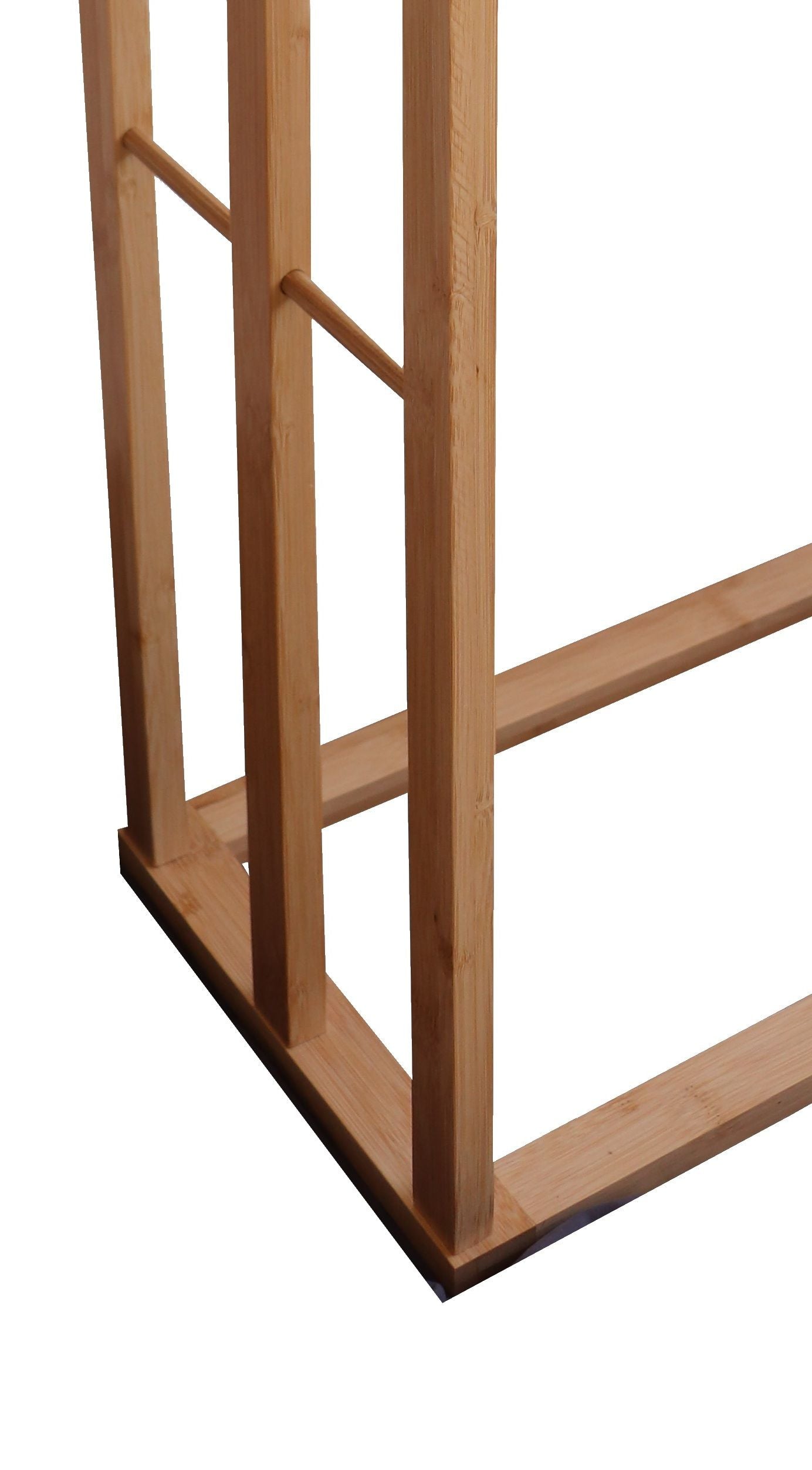 Bamboo Towel Bar Metal Holder Rack 3-Tier Freestanding for Bathroom and Bedroom V178-36012
