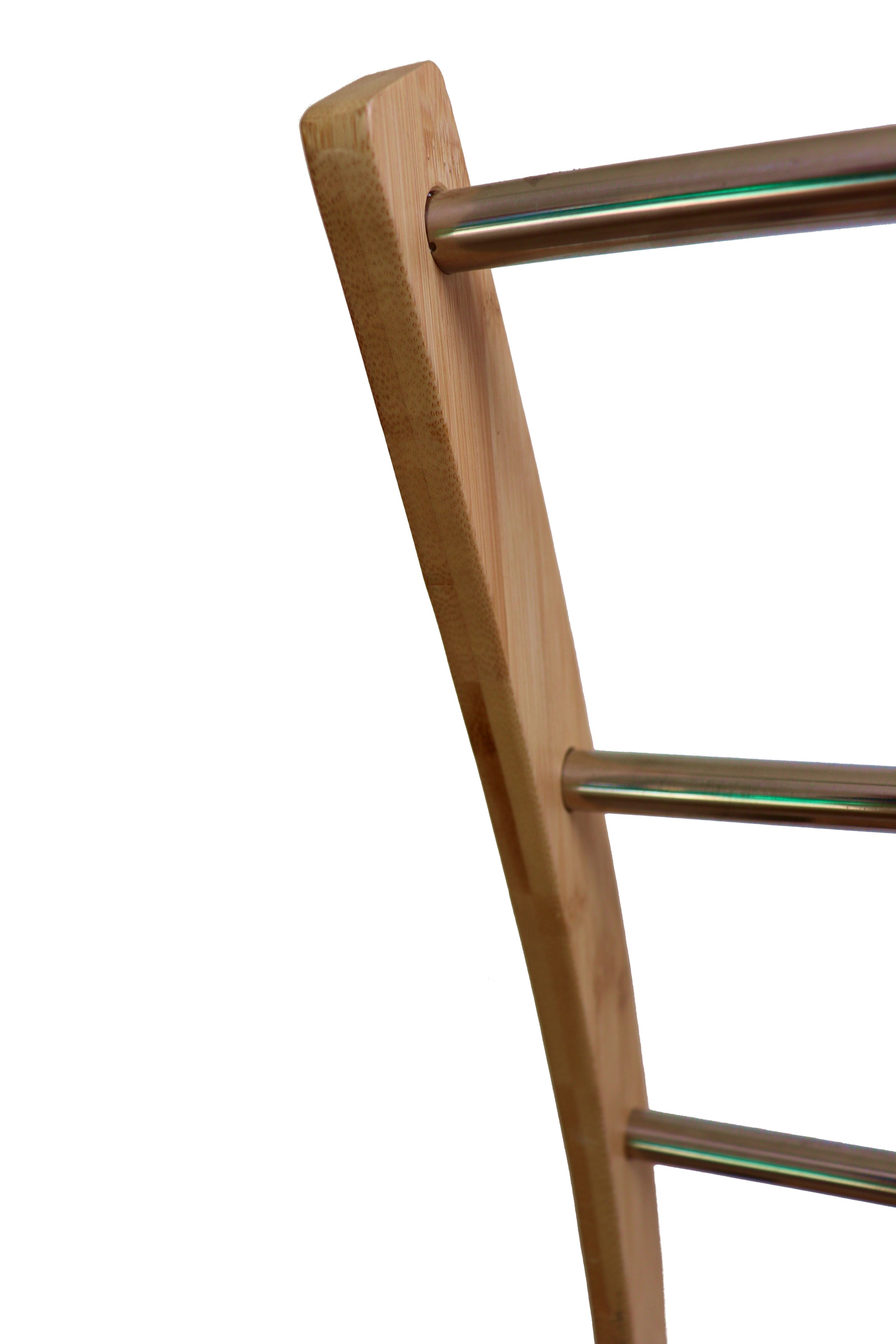 Bamboo Towel Bar Metal Holder Rack 3-Tier Freestanding and Bottom shelf for Bathroom V178-36013