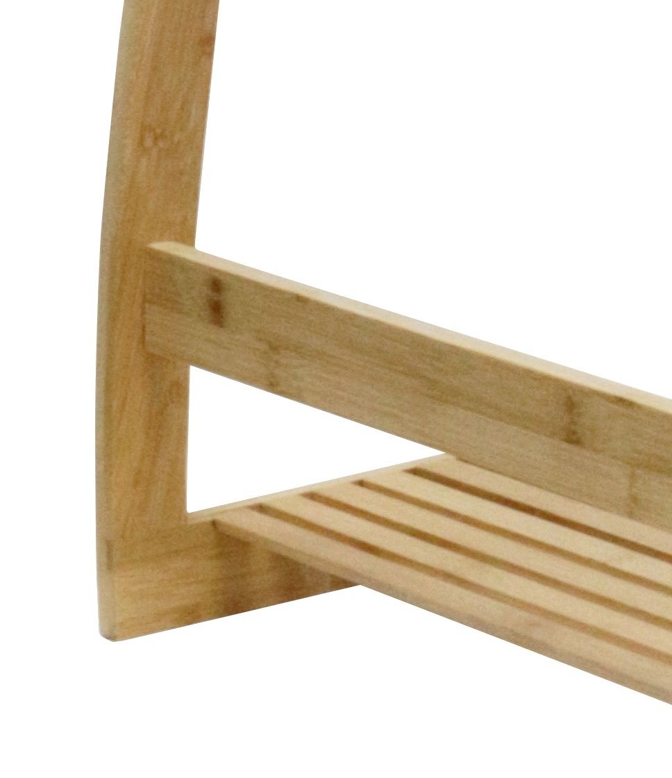 Bamboo Towel Bar Metal Holder Rack 3-Tier Freestanding and Bottom shelf for Bathroom V178-36013