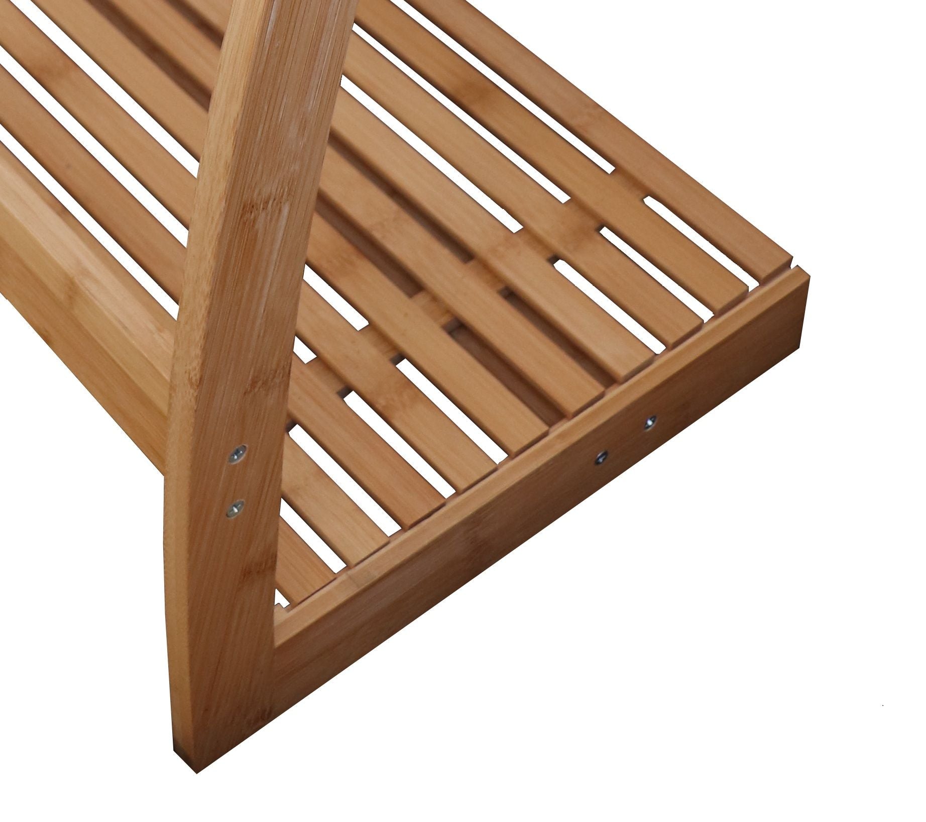 Bamboo Towel Bar Metal Holder Rack 3-Tier Freestanding and Bottom shelf for Bathroom V178-36013