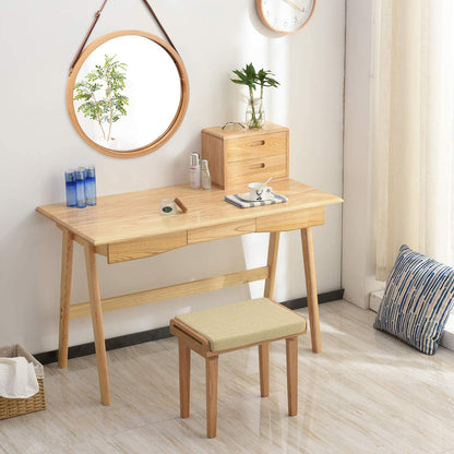 Hanging Round Wall Mirror 38 cm - Solid Bamboo Frame and Adjustable Leather Strap for Bathroom and Bedroom V178-36014