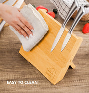 Natural Bamboo Magnetic Knife Block Holder with Strong Magnets for Home Kitchen Storage & Organisation V178-36017