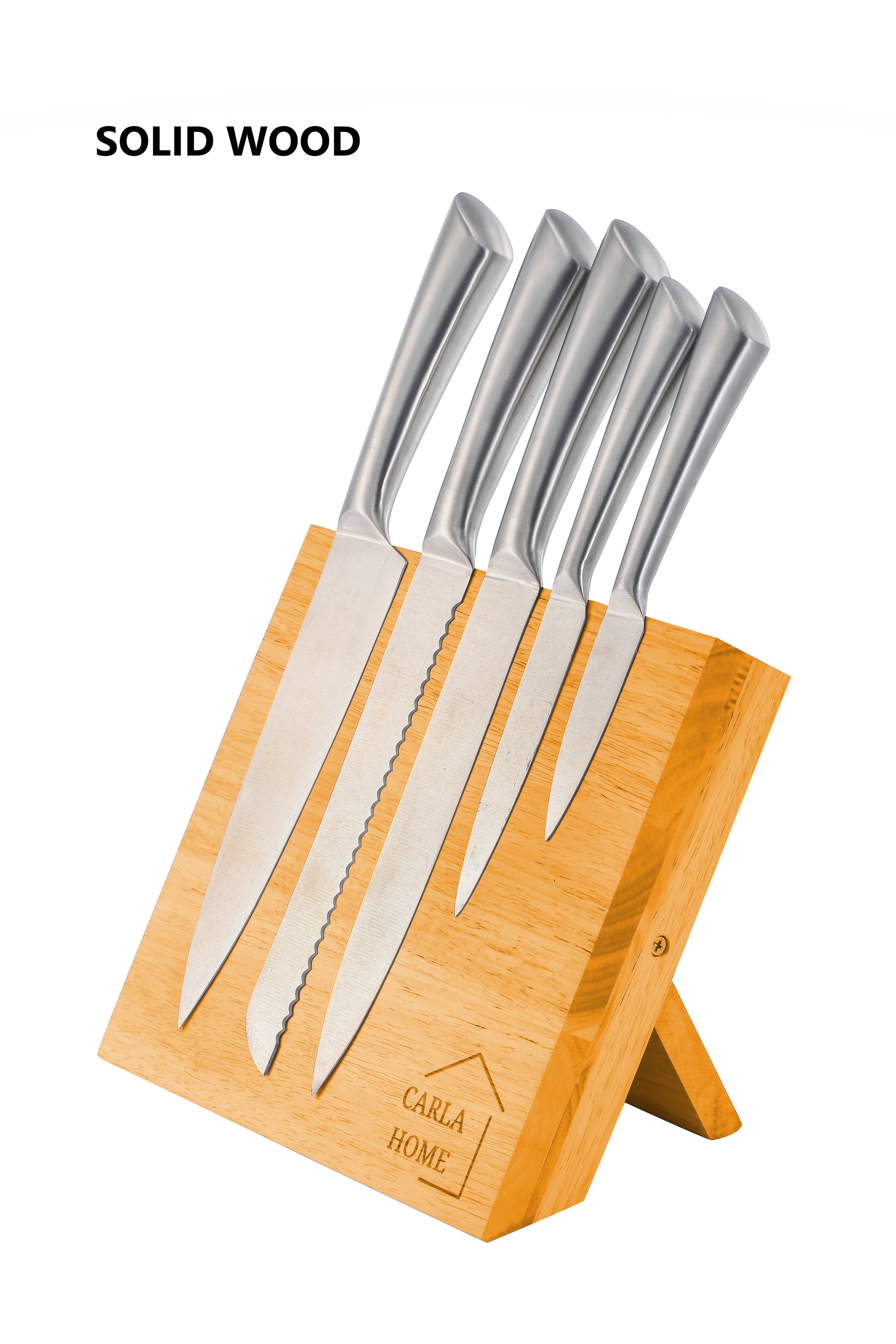Natural Bamboo Magnetic Knife Block Holder with Strong Magnets for Home Kitchen Storage & Organisation V178-36017