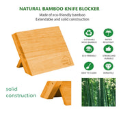 Natural Bamboo Magnetic Knife Block Holder with Strong Magnets for Home Kitchen Storage & Organisation V178-36017