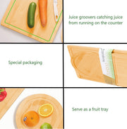 3 Pieces Bamboo Cutting Board with Juice Groove and Mobile Holder included for Home Kitchen V178-36019