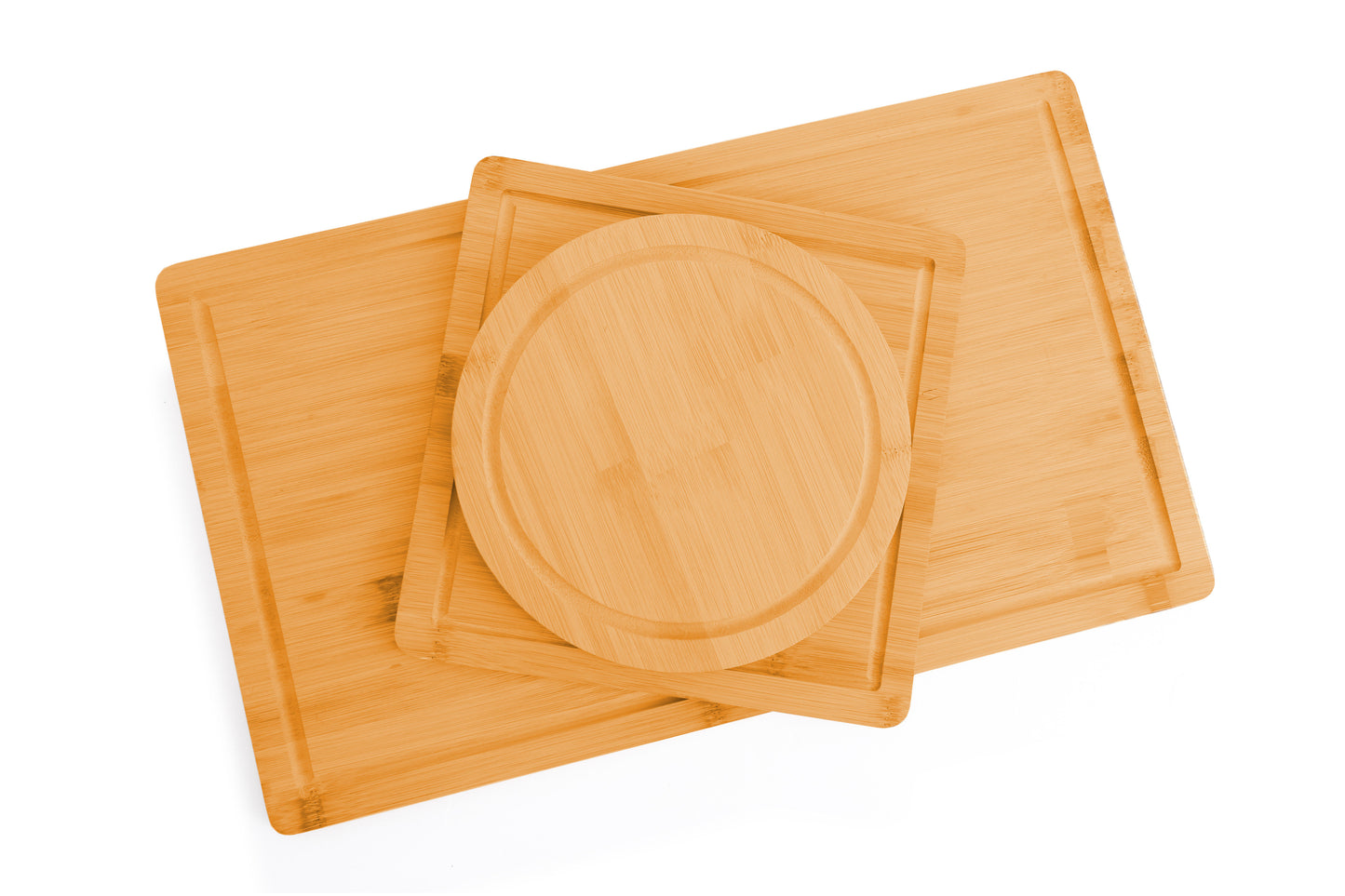 3 Pieces Bamboo Cutting Board with Juice Groove and Mobile Holder included for Home Kitchen V178-36019