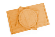 3 Pieces Bamboo Cutting Board with Juice Groove and Mobile Holder included for Home Kitchen V178-36019