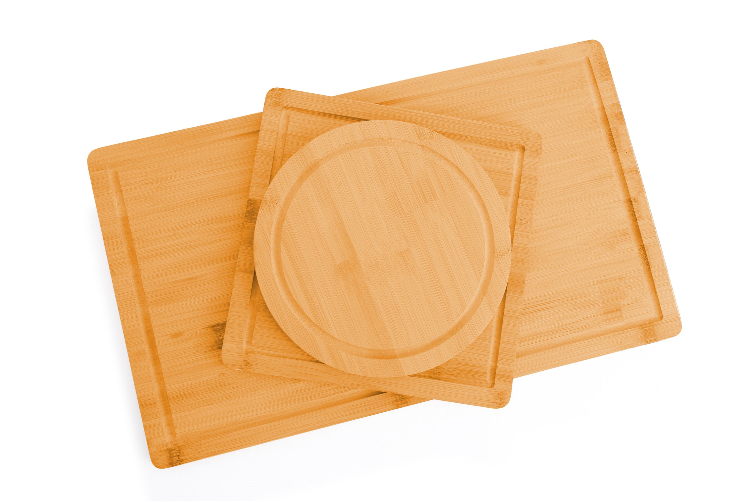 3 Pieces Bamboo Cutting Board with Juice Groove and Mobile Holder included for Home Kitchen V178-36019
