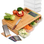 Large Bamboo Cutting Board and 4 Containers with Mobile Holder gift included for Home Kitchen V178-36021