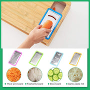 Large Bamboo Cutting Board and 4 Containers with Mobile Holder gift included for Home Kitchen V178-36021