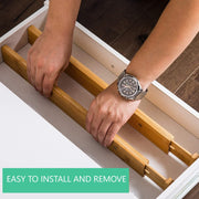 4 Pack Bamboo Adjustable Kitchen Drawer Dividers (Large, 44-55 cm) V178-36023