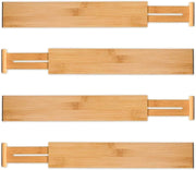 4 Pack Bamboo Adjustable Kitchen Drawer Dividers (Large, 44-55 cm) V178-36023