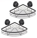 2 Pack Round Corner Shower Caddy Shelf Basket Rack with Premium Vacuum Suction Cup No-Drilling for Bathroom V178-36027