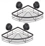 2 Pack Round Corner Shower Caddy Shelf Basket Rack with Premium Vacuum Suction Cup No-Drilling for Bathroom V178-36027