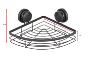 2 Pack Round Corner Shower Caddy Shelf Basket Rack with Premium Vacuum Suction Cup No-Drilling for Bathroom V178-36027