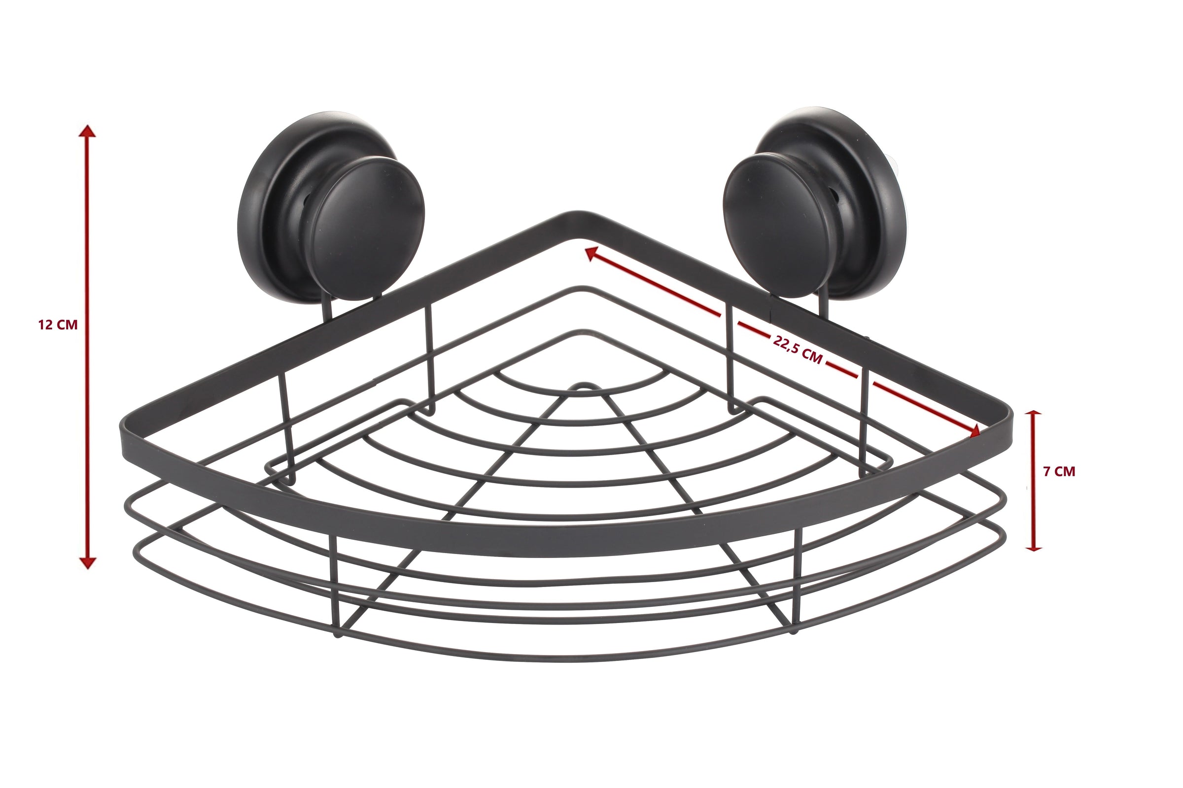 2 Pack Round Corner Shower Caddy Shelf Basket Rack with Premium Vacuum Suction Cup No-Drilling for Bathroom V178-36027
