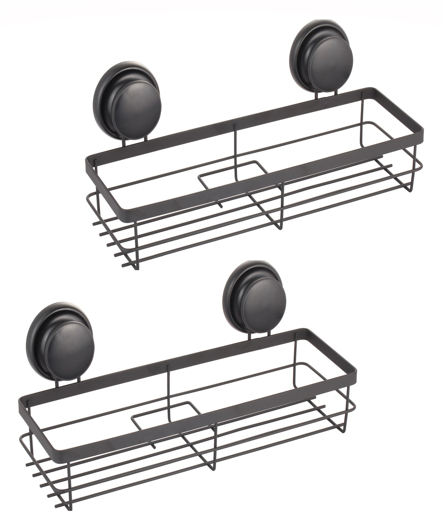 2 Pack Rectangular Corner Shower Caddy Shelf Basket Rack with Premium Vacuum Suction Cup No-Drilling for V178-36028