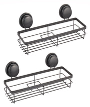 2 Pack Rectangular Corner Shower Caddy Shelf Basket Rack with Premium Vacuum Suction Cup No-Drilling for V178-36028