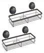 2 Pack Rectangular Corner Shower Caddy Shelf Basket Rack with Premium Vacuum Suction Cup No-Drilling for V178-36028