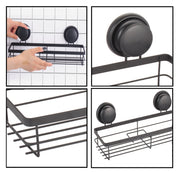 2 Pack Rectangular Corner Shower Caddy Shelf Basket Rack with Premium Vacuum Suction Cup No-Drilling for V178-36028