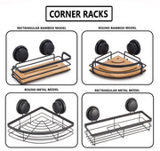 2 Pack Rectangular Corner Shower Caddy Shelf Basket Rack with Premium Vacuum Suction Cup No-Drilling for V178-36028