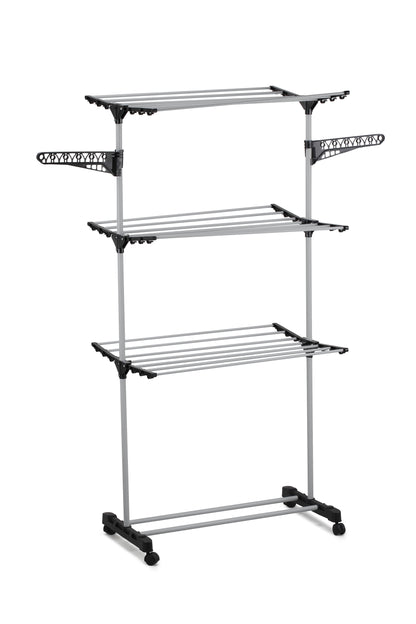 Folding 3 Tier Clothes Laundry Drying Rack with Stainless Steel Tubes for Indoor & Outdoor Home V178-36029