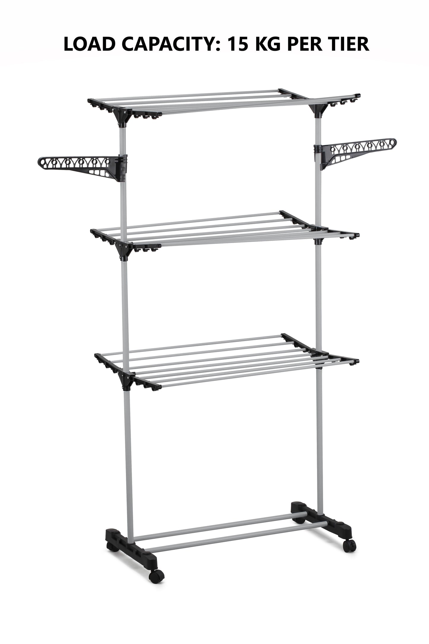Folding 3 Tier Clothes Laundry Drying Rack with Stainless Steel Tubes for Indoor & Outdoor Home V178-36029