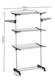 Folding 3 Tier Clothes Laundry Drying Rack with Stainless Steel Tubes for Indoor & Outdoor Home V178-36029