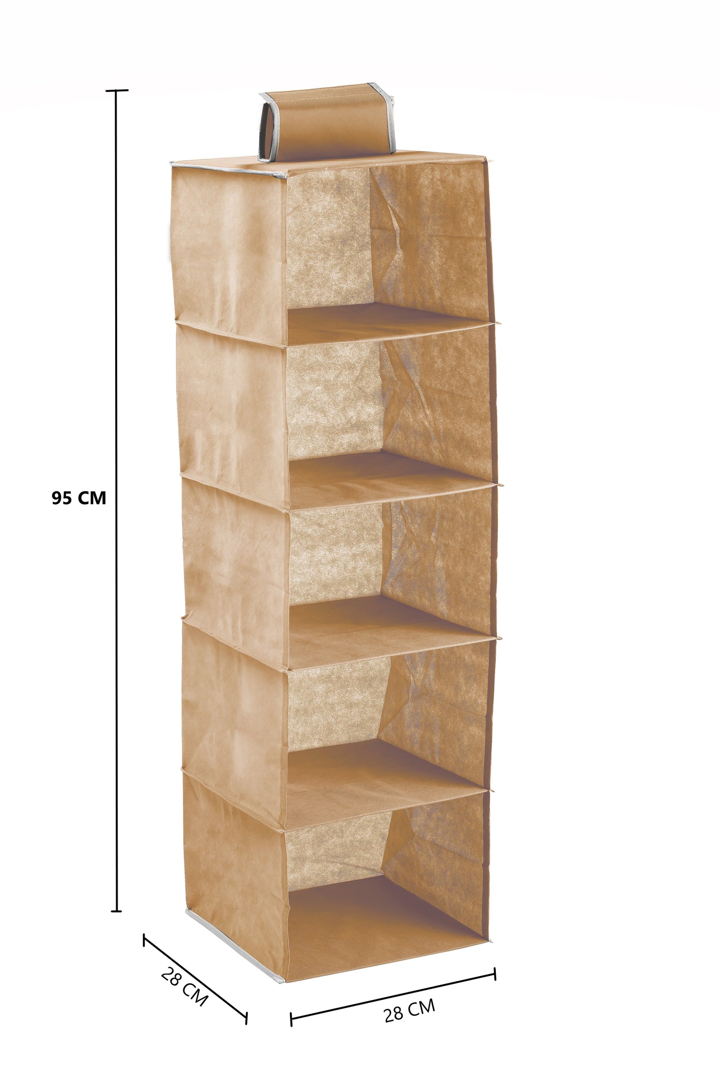 5 Tier Shelf Hanging Closet Organizer and Storage for Clothes (Beige) V178-36031