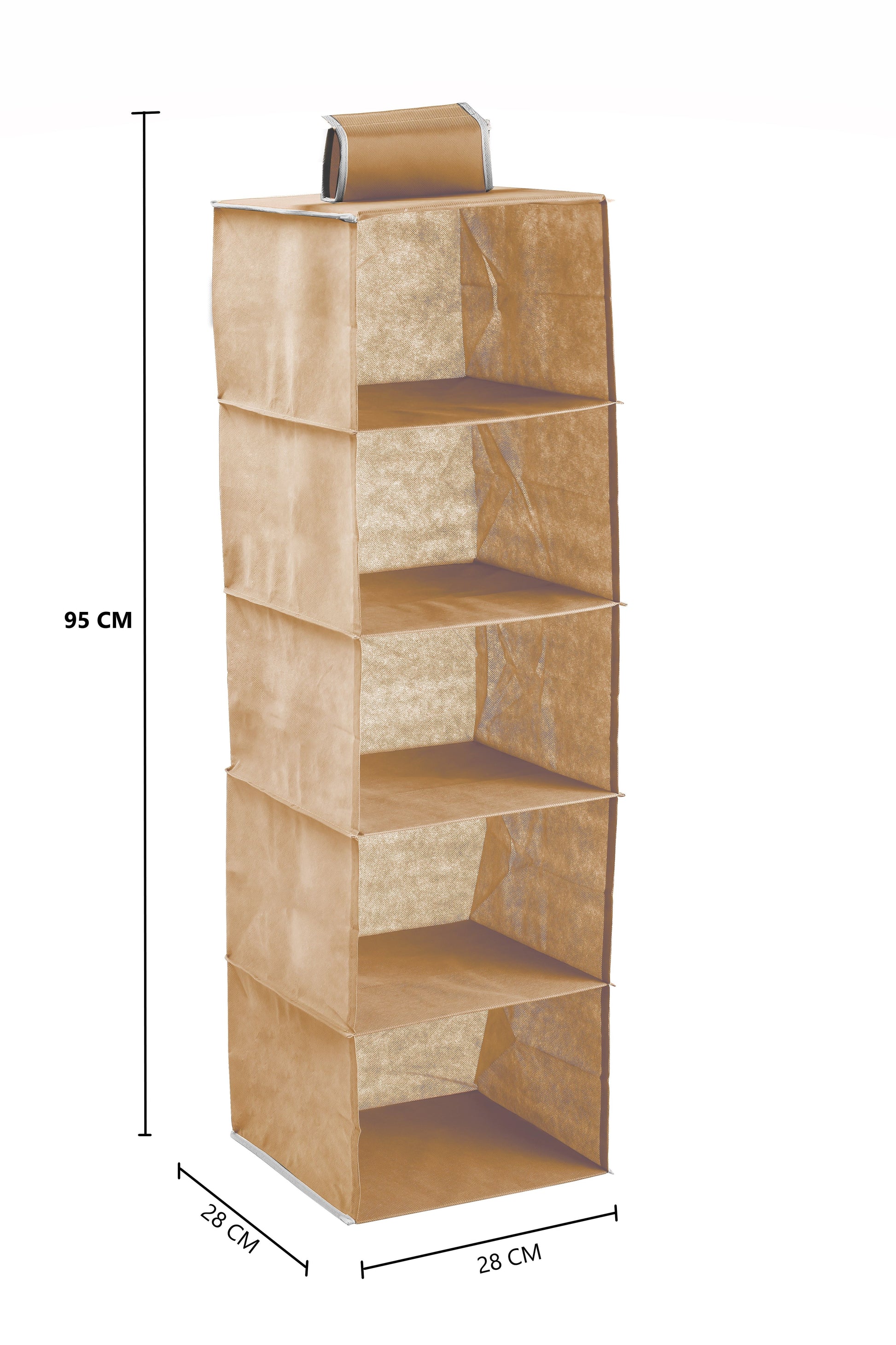 5 Tier Shelf Hanging Closet Organizer and Storage for Clothes (Beige) V178-36031