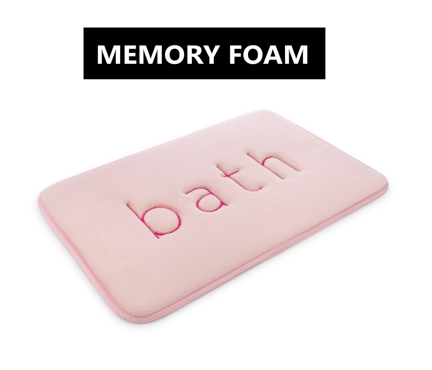 Extra Thick Memory Foam & Super Comfort Bath Rug Mat for Bathroom (60 x 40 cm, Pink) V178-36032