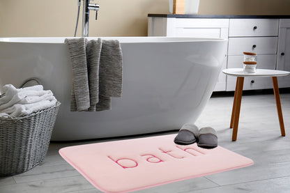 Extra Thick Memory Foam & Super Comfort Bath Rug Mat for Bathroom (60 x 40 cm, Pink) V178-36032
