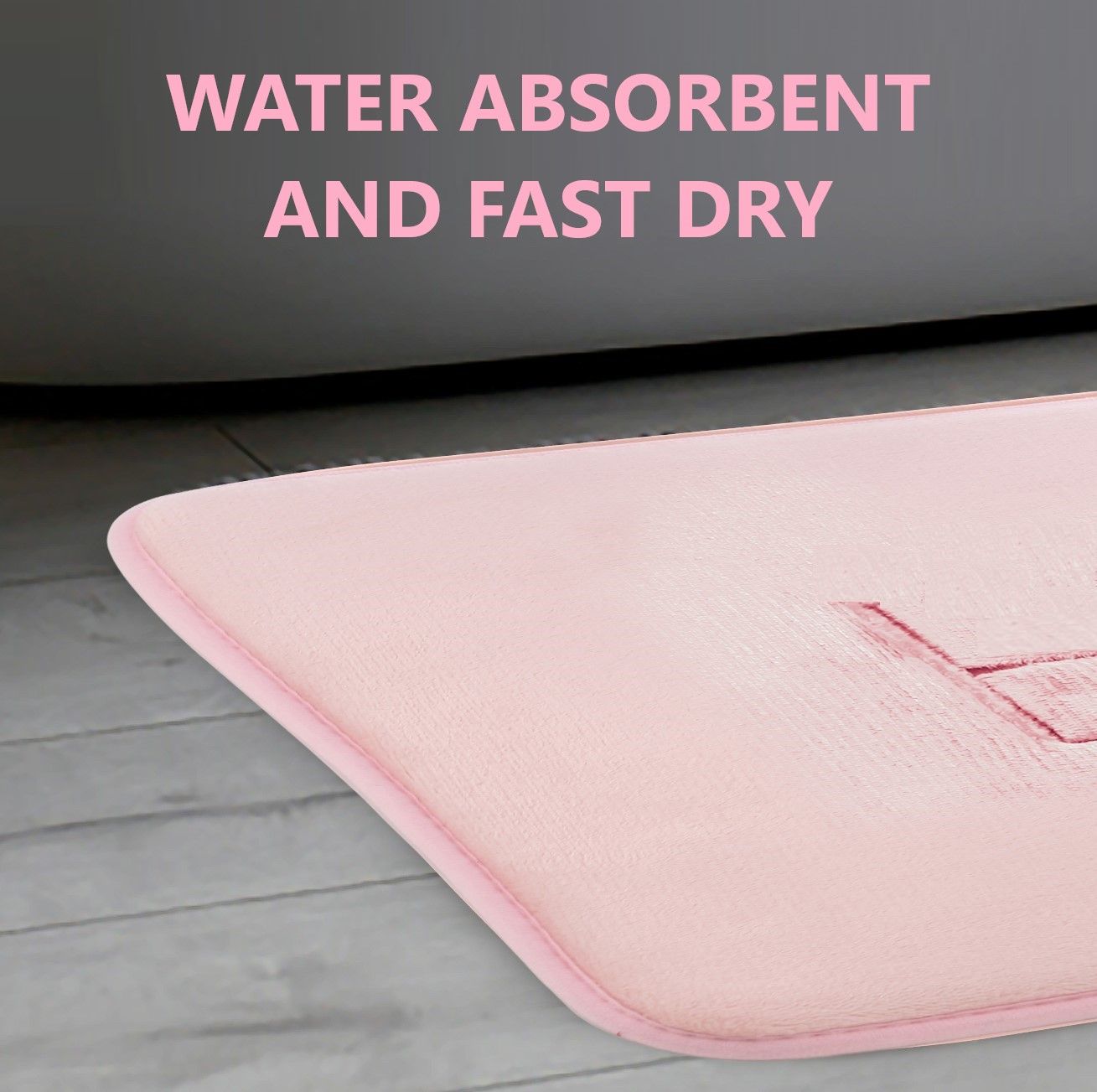 Extra Thick Memory Foam & Super Comfort Bath Rug Mat for Bathroom (60 x 40 cm, Pink) V178-36032
