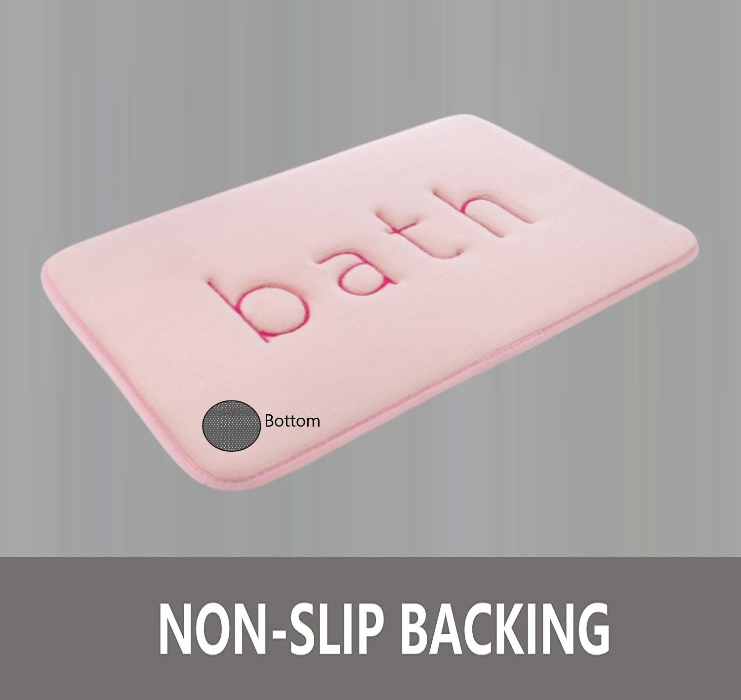 Extra Thick Memory Foam & Super Comfort Bath Rug Mat for Bathroom (60 x 40 cm, Pink) V178-36032
