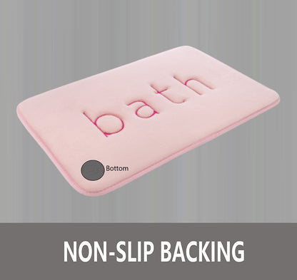 Extra Thick Memory Foam & Super Comfort Bath Rug Mat for Bathroom (60 x 40 cm, Pink) V178-36032