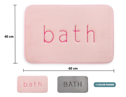 Extra Thick Memory Foam & Super Comfort Bath Rug Mat for Bathroom (60 x 40 cm, Pink) V178-36032