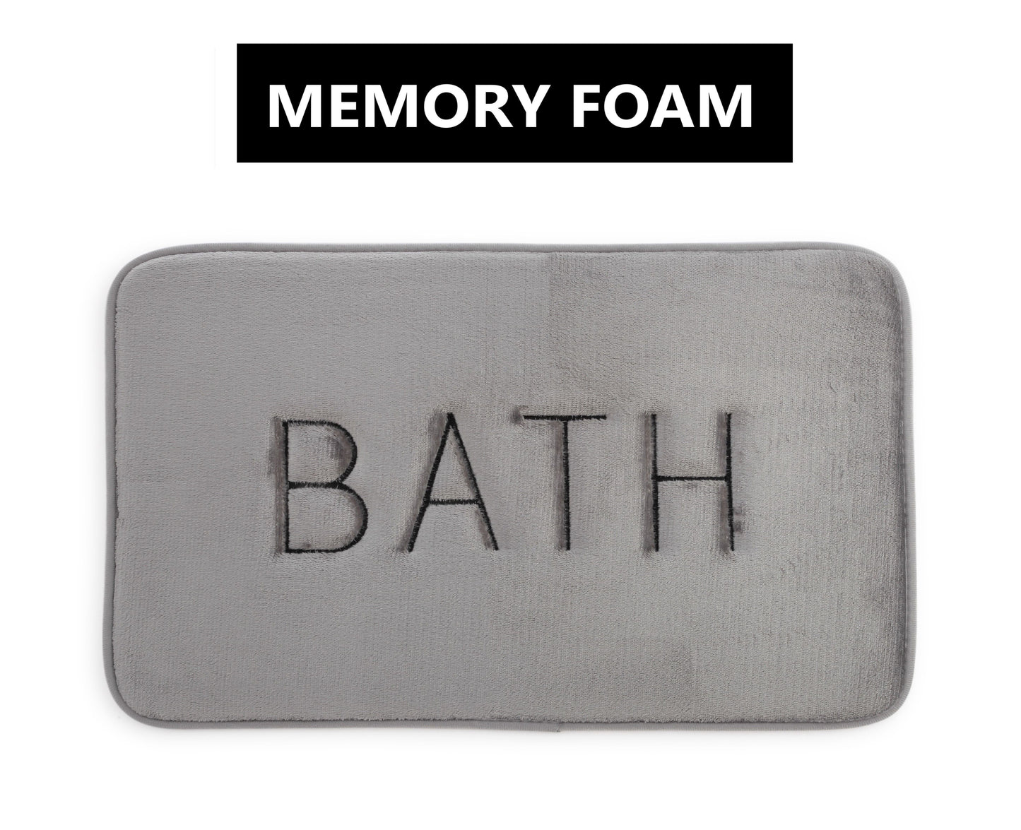 Extra Thick Memory Foam & Super Comfort Bath Rug Mat for Bathroom (60 x 40 cm, Grey) V178-36033