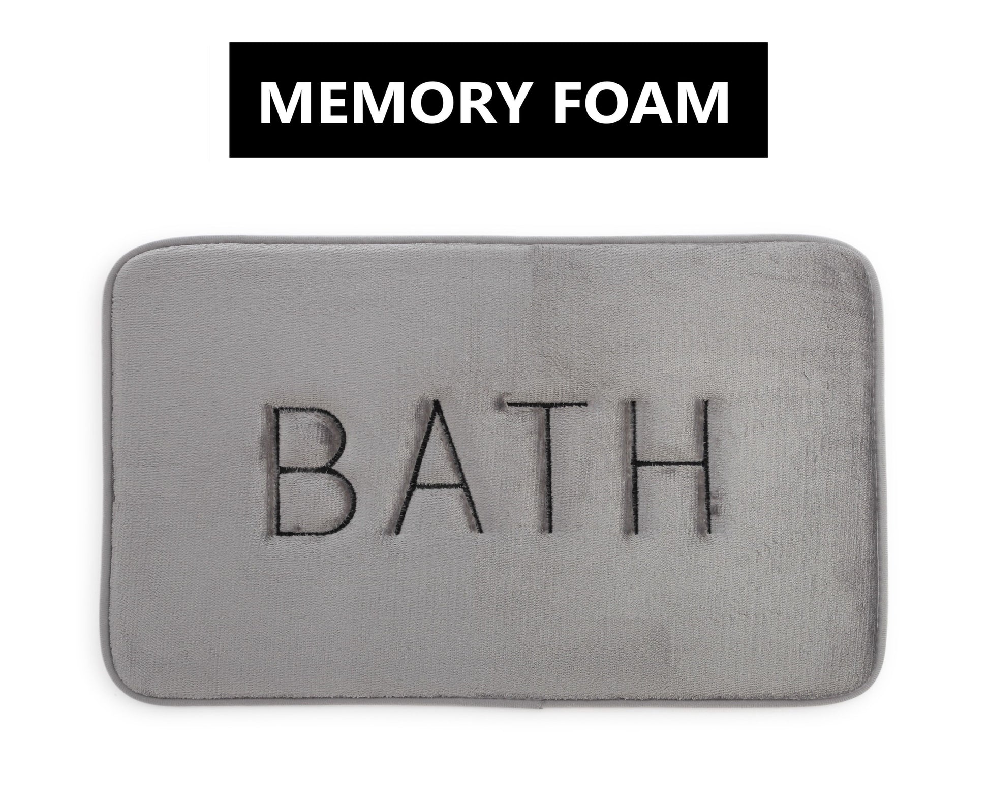 Extra Thick Memory Foam & Super Comfort Bath Rug Mat for Bathroom (60 x 40 cm, Grey) V178-36033