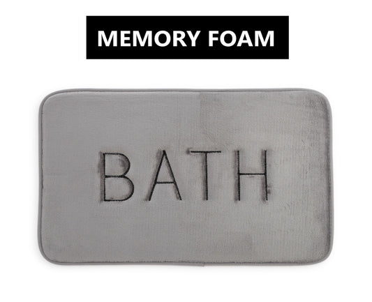 Extra Thick Memory Foam & Super Comfort Bath Rug Mat for Bathroom (60 x 40 cm, Grey) V178-36033