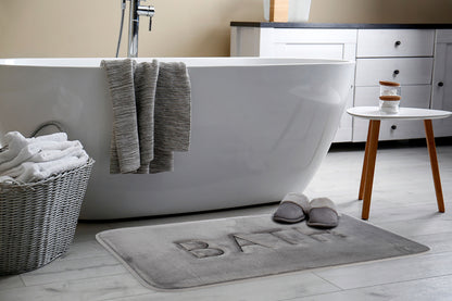 Extra Thick Memory Foam & Super Comfort Bath Rug Mat for Bathroom (60 x 40 cm, Grey) V178-36033