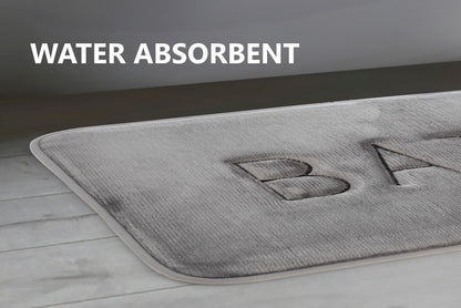 Extra Thick Memory Foam & Super Comfort Bath Rug Mat for Bathroom (60 x 40 cm, Grey) V178-36033