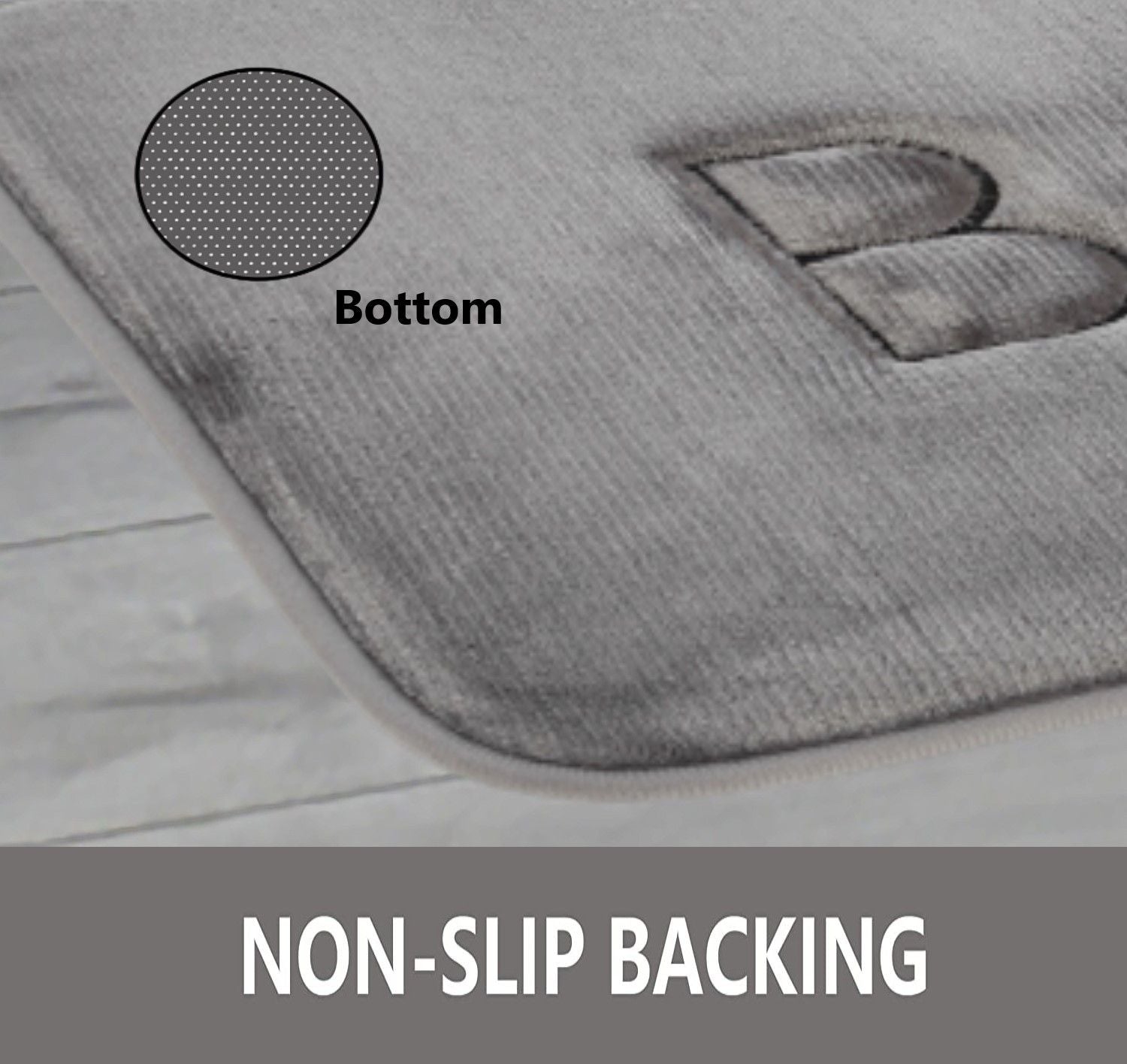 Extra Thick Memory Foam & Super Comfort Bath Rug Mat for Bathroom (60 x 40 cm, Grey) V178-36033