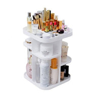 360 Rotating Large Capacity Makeup Organizer for Bedroom and Bathroom (White) V178-36034