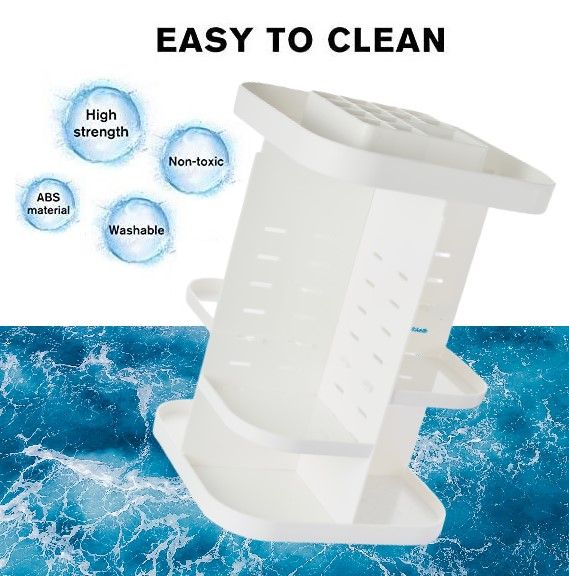 360 Rotating Large Capacity Makeup Organizer for Bedroom and Bathroom (White) V178-36034