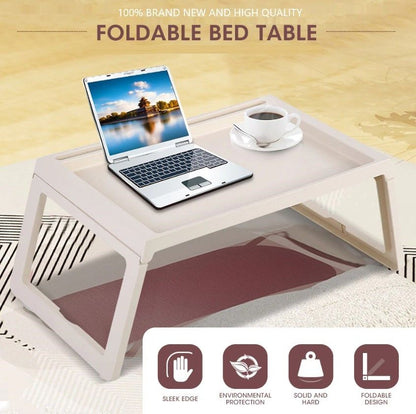 Multifunction Laptop Bed Desk with foldable legs for Home Office (White) V178-36039